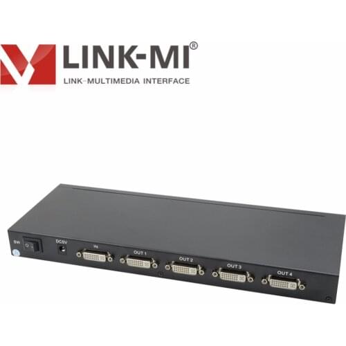 LINK-MI DVI 1x4 Splitter multiple video display Support 4K2K 3D up to 4096x2160@30Hz 1 in 4 out DVI Signal Transmission