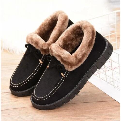 Mother Winter Boots Womens Cotton Casual Boots Shoes Harajuku Style Warm and Velvet Snow Boots Mother Shoes Non-slip