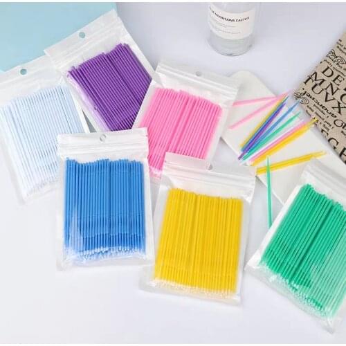 500pcs/lot Micro Brushes Make Up Eyelash Extension Disposable Eye Lash Glue Cleaning Brushes Free Applicator Sticks Makeup Tools