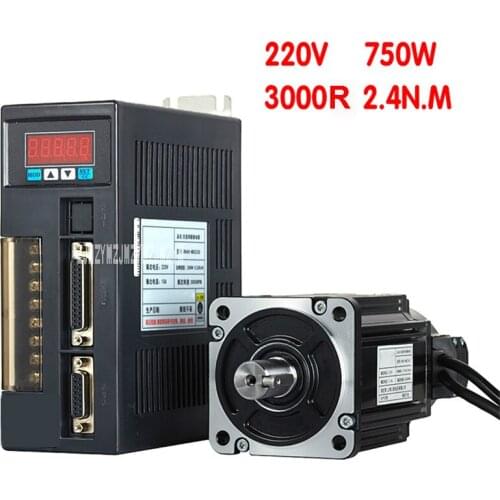 New High Quality 750W Servo Motor Driver Set RH80ST-M02430 220V 2.4N.M 3000r/min 80*80mm AC Servo Motor+Drive Kit +3M Motor Line
