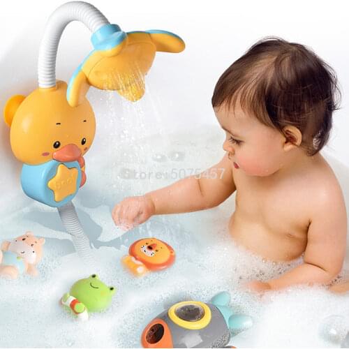 New Bath Toys Baby Water Game Duck Model Faucet Shower Electric Water Spray Swimming Bathroom Baby Toys For Kids Gifts