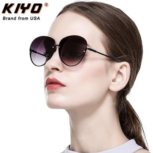 KIYO Brand 2020 New Women Men Oval Polarized Sunglasses Metal Fashion Sun Glasses High Quality UV400 Driving Eyewear 8352