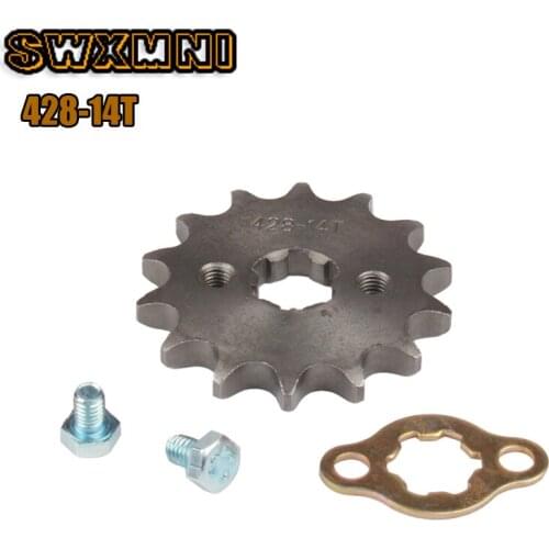 Front Engine 428# 14T Teeth 17mm 20mm Chain Sprocket With Retainer Plate Locker for Dirt Pit Bike ATV Quad Go Kart Moped Buggy
