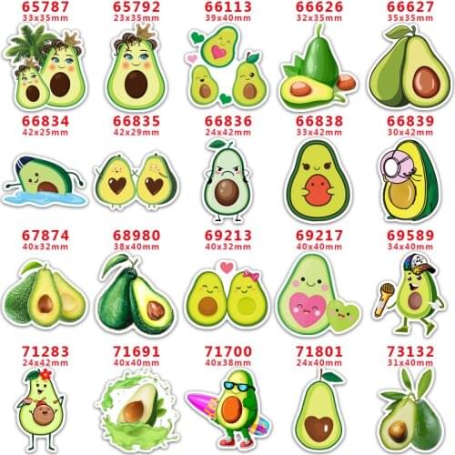DIY Craft Supplies Sewing Accessories Cartoon Avocado Printed Planar Resins Mold 30 Pieces. PR-65787