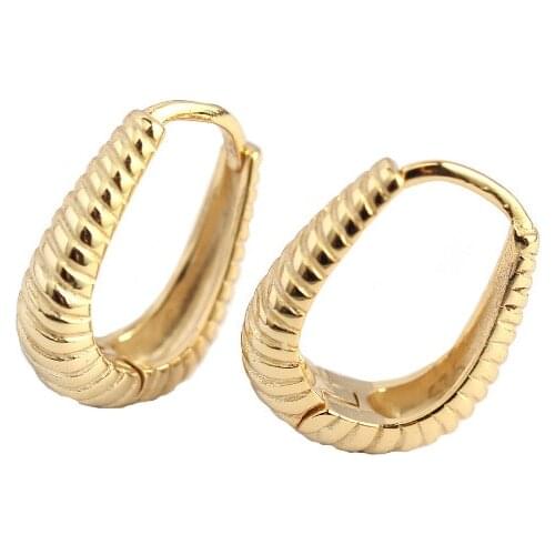 1pair 100% REAL.925 Sterling silver Braid Twist "U" Shape Hoop Huggie Earrings Fine Jewelry TLE2251