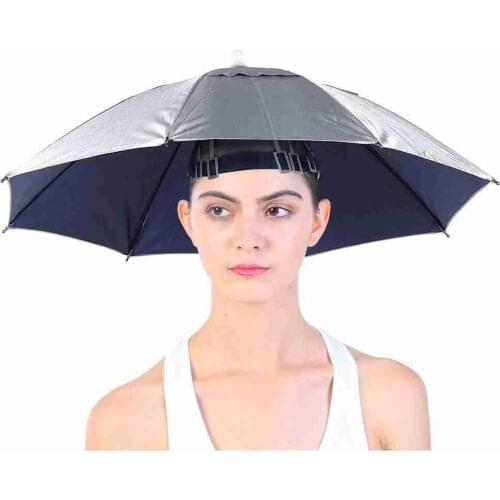 Portable Outdoor Sport Umbrella Hat Hiking Camping Head Hat Headwear Cap Head Hats Foldable Sunscreen Shade