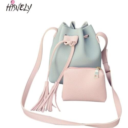 New PU Leather Handbag Crossbody Handbags Organizer Small Cute Bucket Bag Messenger Women Feminina Bags Bolsos For Ladies Q6
