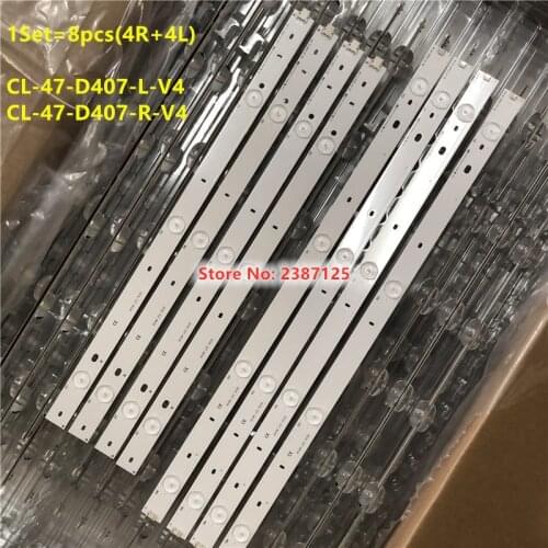 LED Backlight Strips (8pcs) CL-47-D407-R-V4 CL-47-D407-L-V4 For 47inch 47PFL5708/F7 47PFG4109/78 47PFL3188 PT470H1-DUJFFE