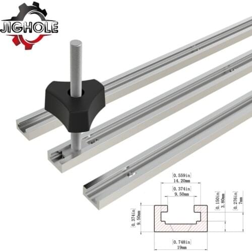 Type 19 T Track Aluminium Woodworking T-slot Slide Track Miter Aluminium Alloy T-Track for Woodworking Saw/Router Table