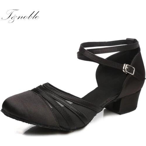 Girls Dance-Shoes Ballroom Black Latin Dance Shoes Soft Women Ladies Girls Tango Jazz Dance Shoes Salsa Sandals Low Heels L189