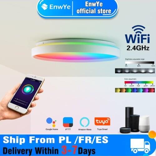 WiFi modern RGB LED ceiling light home lighting smart ceiling lamp Bluetooth remote control work with Tuya / Alexa / GoogleHome