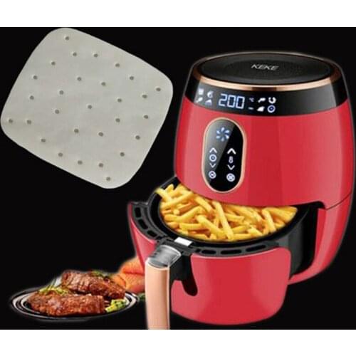 100pcs 7/8/9 Inch Air Fryer Liners Perforated Non-stick Mat Steaming Baking Cooking White Pot Oil Paper Accessories