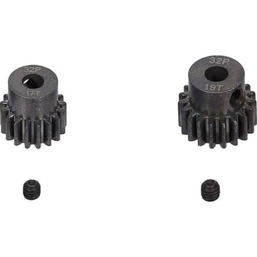 2 Pcs 32P Metal Spur Gear Motor Pinion Gears for Traxxas Slash 4X4 Stampede 4X4 VXL Rustler 4X4 E-Revo T-Maxx, 17T & 19T