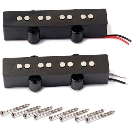 2Pcs 4 String Jazz JB Bass Guitar Neck Bridge Pickup Humbucker Replacement Parts