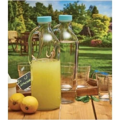 2 pcs Water Jug With Lid Water Bottle, Tap Lemonade, Glass Teapot, Beverage Dispenser Tap Lemonade 2l