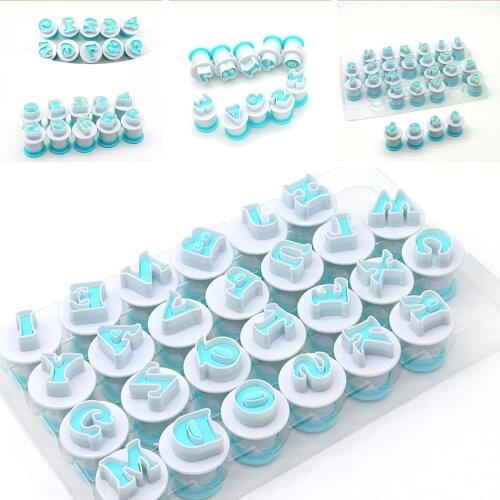 26 Alphabet Number Letter Fondant Mold Cake Decorating Set Icing Cutter Mould Upper Lowercase Letter Baking Mold