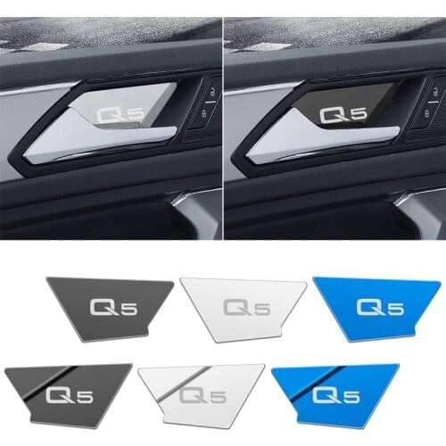 4PCS Car Interior Stainless Steel Auto Inner Door Bowl Sticker interior moulding Covers For AUDI Q5 2018-2020 Accessories