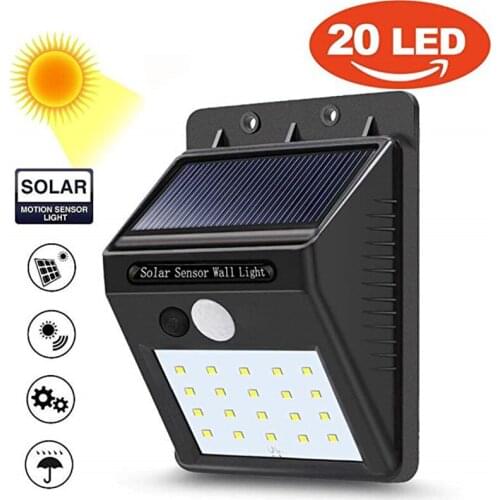 8/12/16/20LED Wireless Solar Power PIR Motion Sensor Night Light Outdoor Solar Lamp Waterproof Security Wall Light For Garden