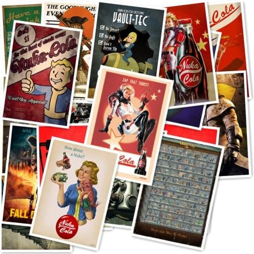A1-40# Fallout Scrolls 20/pcs PVC Series Sticker Home Decor Fridge Styling Wall Travel Suitcase Graffiti Styling Stickers