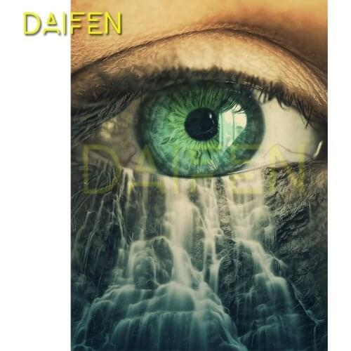 5D DIY Diamond painting tree Full Round Diamond mosaic Waterfall River Full Square Diamond embroidery Cross stitch Eyes eyeballs