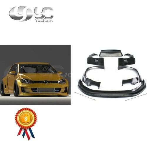 Fiber Glass FRP Bodykits Fit For 15-17 Golf MK7 G*T*I PD RB Style Wide Body Kit Front Lip Fender Flares Spoiler
