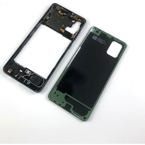 For Samsung Galaxy A31 A315 A315F A315G A315N Housing Middle Frame Cover+Battery Back Cover Rear Cover+Adhesive+Logo