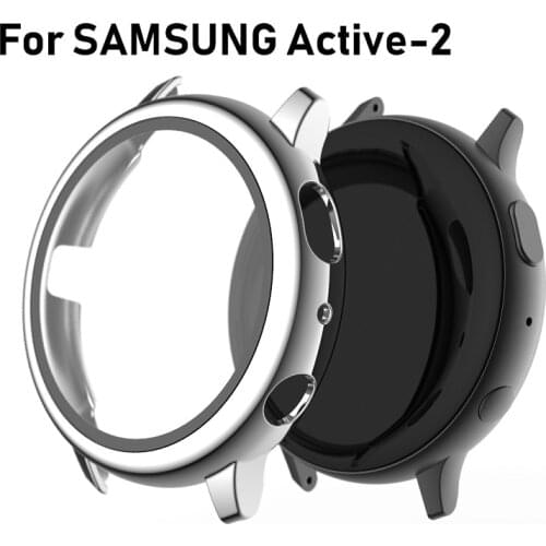Case With Glass Screen Protector For Samsung Galaxy Watch Active 2 40mm 44mm PC Hard Bracelet Protective Cover Shell For Active2