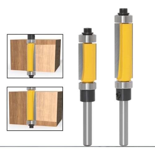 Double bearing trimming cutter 1 / 4 * 1 / 2 * 38 woodworking milling cutter panel top and bottom bearing woodworking cutter