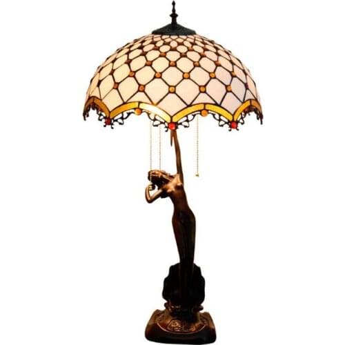 European Led Foyer Table Lamp Pastoral Country Gold Wedding Desk Light Bedside Sofa Corner Reading Lighting 1243