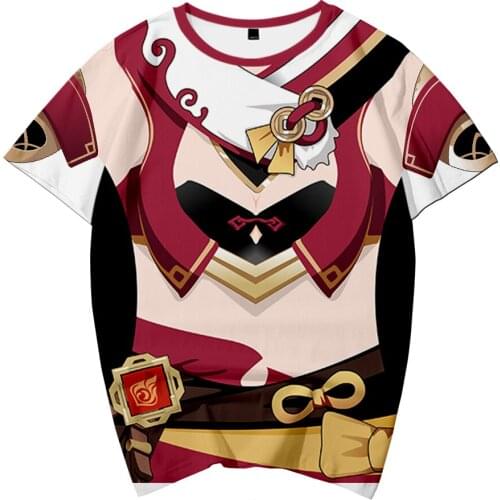 Genshin Impact Yanfei dress up 3D Print Spring Summer Preppy MenWomen Street Clothes T-shirt Youthful Retro Innovation