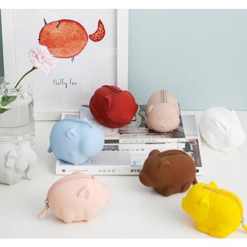 Urallife Jordan&Judy Mini Portable Coin Purse Silicone Cute Animal Key Storage Bag Pocket Plush Change Organizer For Girl Gift