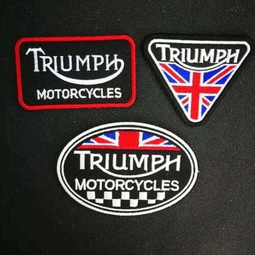 Iron-on Patches Embroidered Sewing TRIUMPH Motorcycles Biker Accessories Label Punk Patch Clothes Stickers Apparel Badge
