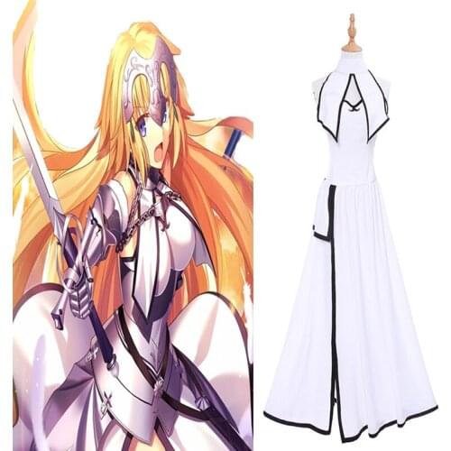 Game Fate Grand Order Cosplay Costume Jeanne d Arc Alter Cosplay Dress Halloween Carnival Party Saber White Dress
