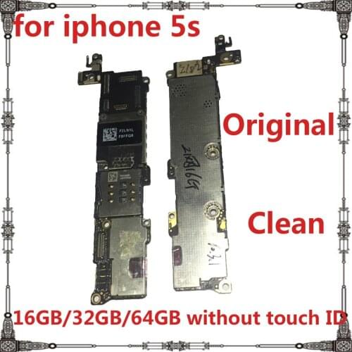 Motherboard for iphone 5s Clean icloud without Touch ID 16GB 32GB 64GB Original Unlocked for iphone 5s Mainboard Free shipping