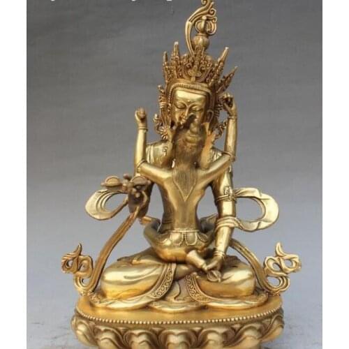 Copper Statue 12" Chinese Bronze Vajradhara Vajrabhairava Goddess Yab-Yum Happy Buddha Statue