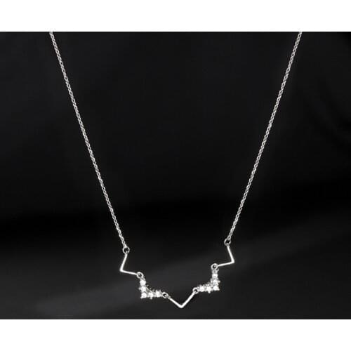Fashion womens S925 silver-plated V-shaped simple temperament personality necklaces XL258