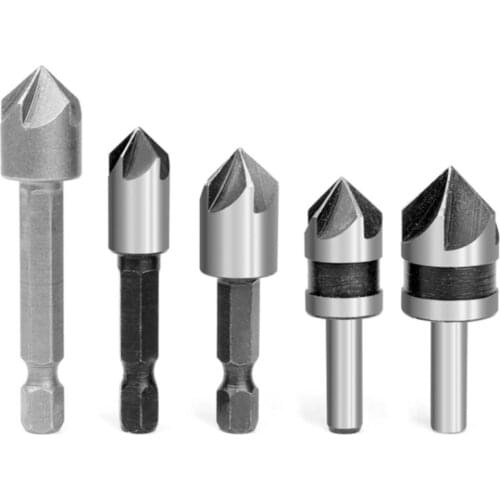 5 PCS Set High Speed Steel Countersink Drill Bit Countersink Tool Bit Set Counter Sink