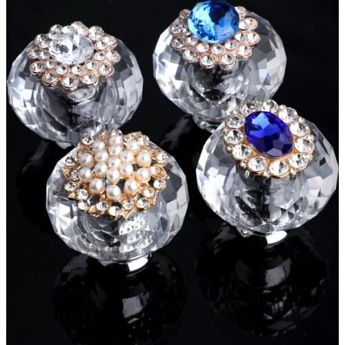 NEW Free Shipping simple Fashion clear Handle Shell Acrylic Drawer Dresser Cupboard Shoe Closet pull Diamond Furniture door Knob