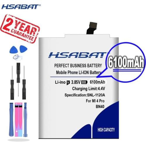 New Arrival [ HSABAT ] 6100mAh BN40 Replacement Battery for Xiaomi Redmi 4 Pro / Redmi 4 Prime 3G RAM 32G ROM Edition