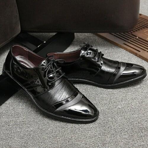 Office Men Dress Shoes Floral Pattern Men Formal Shoes Leather Luxury Fashion Groom Wedding Shoes Men Oxford Shoes Dress 38-44