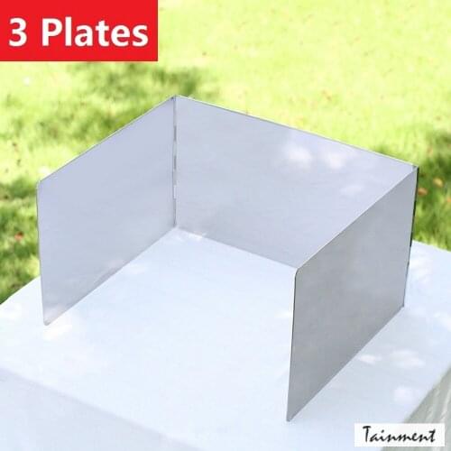 Foldable Camping Gas Stove Wind Shield Outdoor Cooking BBQ Burner Wind Screen Stainless Steel Windproof Screen Camping Equipment