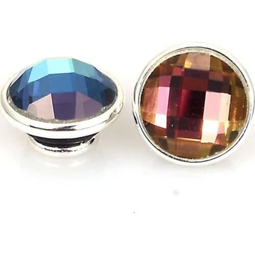 12pcs Glass kameleon jewelPop interchangeable bracelets necklace ring 925 silver for cabochon 12mm diy beads jewelry findings