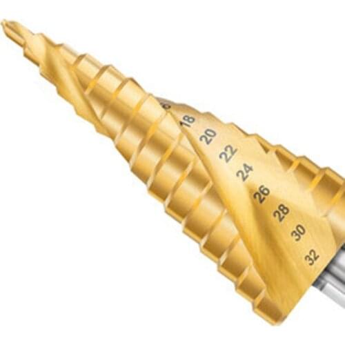 3Pcs/set 4-12 4-20 4-32mm Hex Spiral Step Drill Bit Titanium Coated Wood Metal Hole Cutter Pagoda Drill Power Tools Accessories