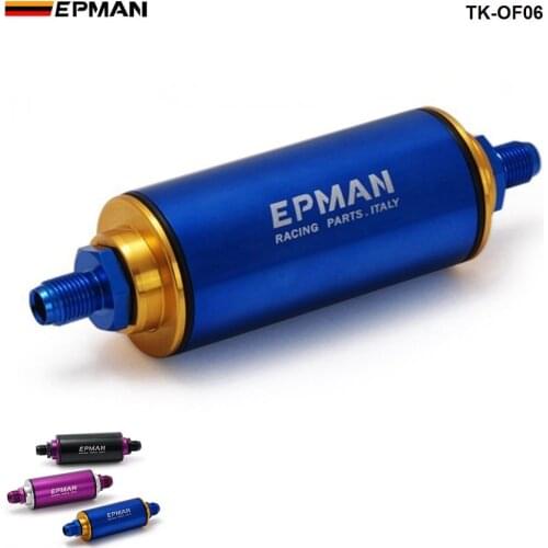 Racing Ready Inline Fuel Filter AN6 Blue with 100 Micron Element TK-OF06