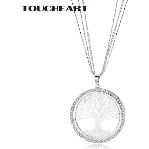 TOUCHEART Gold & Silver Statement Necklace & Pendants Women & Men Display Necklace Chain Holder Tree Of Llife Necklace SNE180006