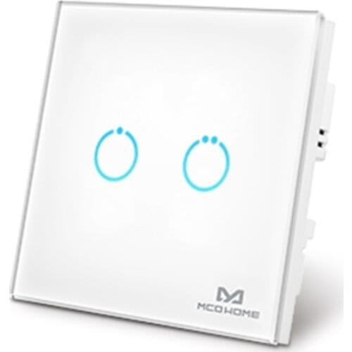 Z-Wave 700 series module MCO Home Touch Panel Non-Neutral Power Switch 2 gang two relay ON/OFF switch MH-S312-L