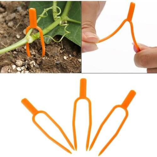 50pc Garden Tools Plastic Quality Plant Clips Stolons Fixing Fastening Fixture Clamp Strawberry Fork Farming Clip