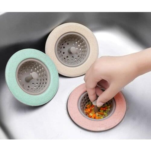 1PCS Portable Silicone Sink Strainer Waste Plug Sink Filter Waste Collector Kitchen Bathroom Accessories Colanders & Strainers