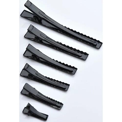 100pcs/lot Balck Metal Diy Hair Alligator Clips Pins Hair Clamps 3cm 4cm 4.5cm 5.5cm 6.5cm Barbers Styling Hair Accessories