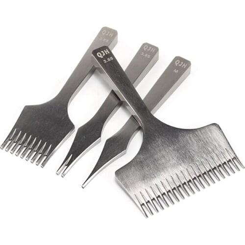 2.7/3.0/3.38/3.85 mm leather punching tool needlework sewing chisel DIY leather craft tool 1/2/9/20 tooth punching set tool